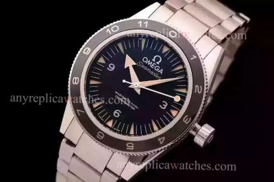 Highest Quality Omega Spectre Replica Stainless Steel Black Bezel